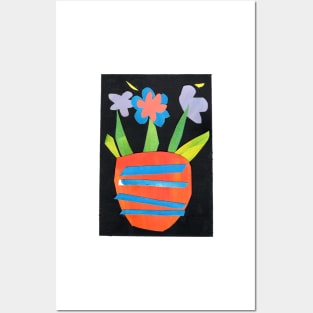 Still life with flowers (paper cut illustration) Posters and Art